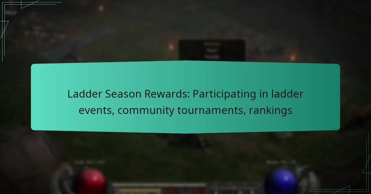 Ladder Season Rewards: Participating in ladder events, community tournaments, rankings