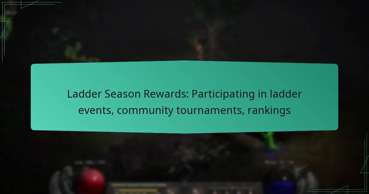 Ladder Season Rewards: Participating in ladder events, community tournaments, rankings