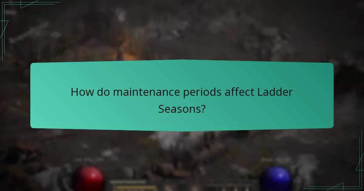How do maintenance periods affect Ladder Seasons?