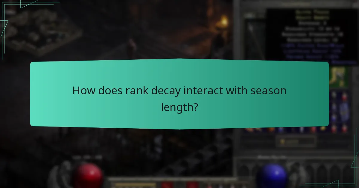 How does rank decay interact with season length?
