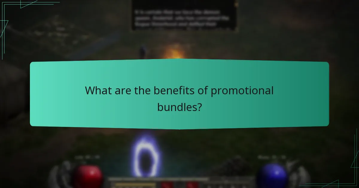 What are the benefits of promotional bundles?