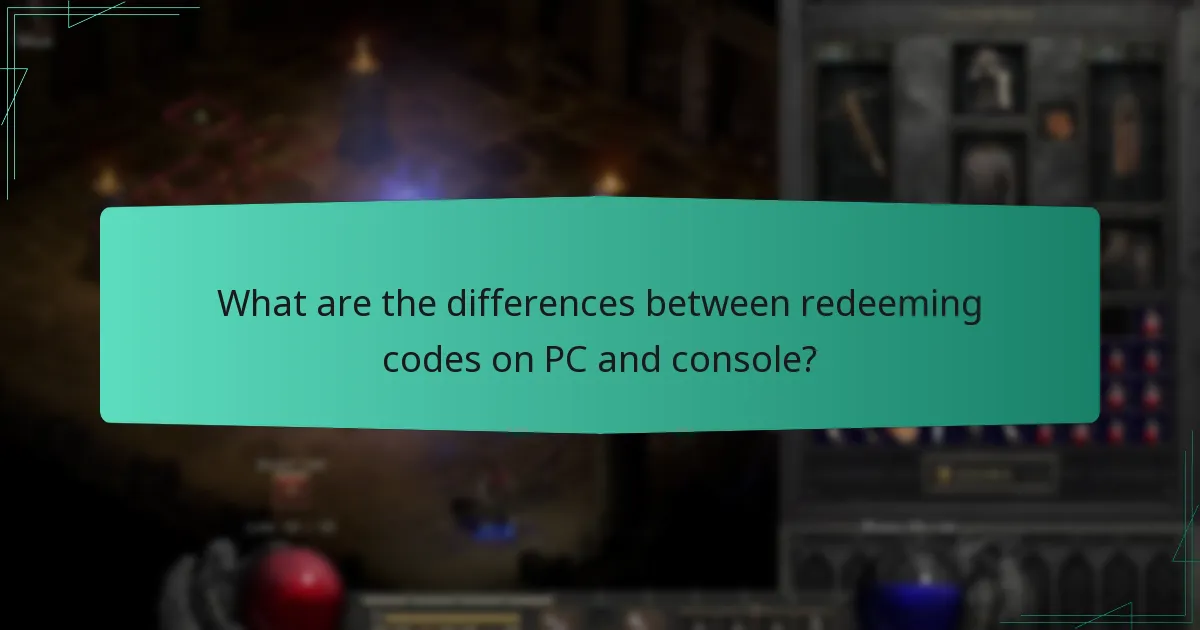 What are the differences between redeeming codes on PC and console?