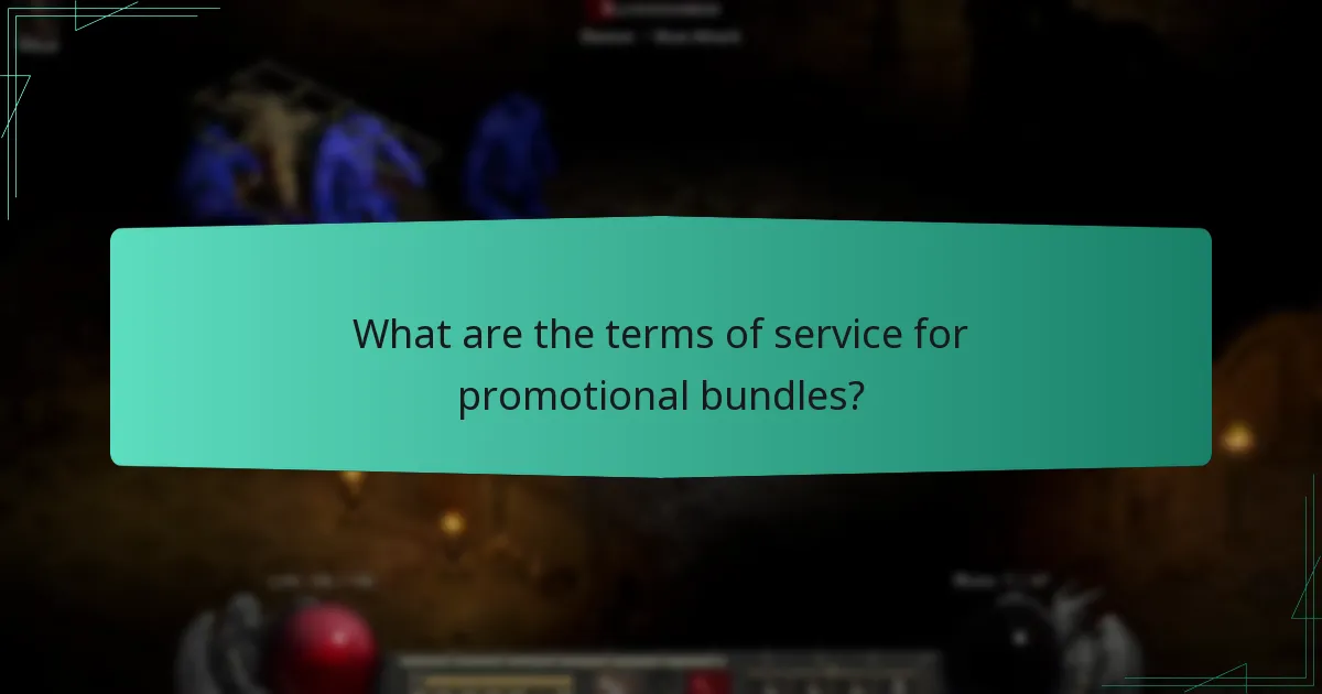 What are the terms of service for promotional bundles?