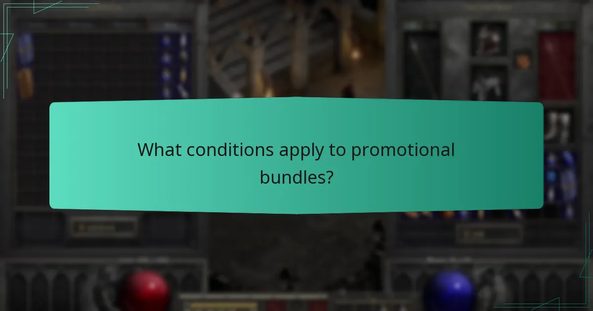 What conditions apply to promotional bundles?