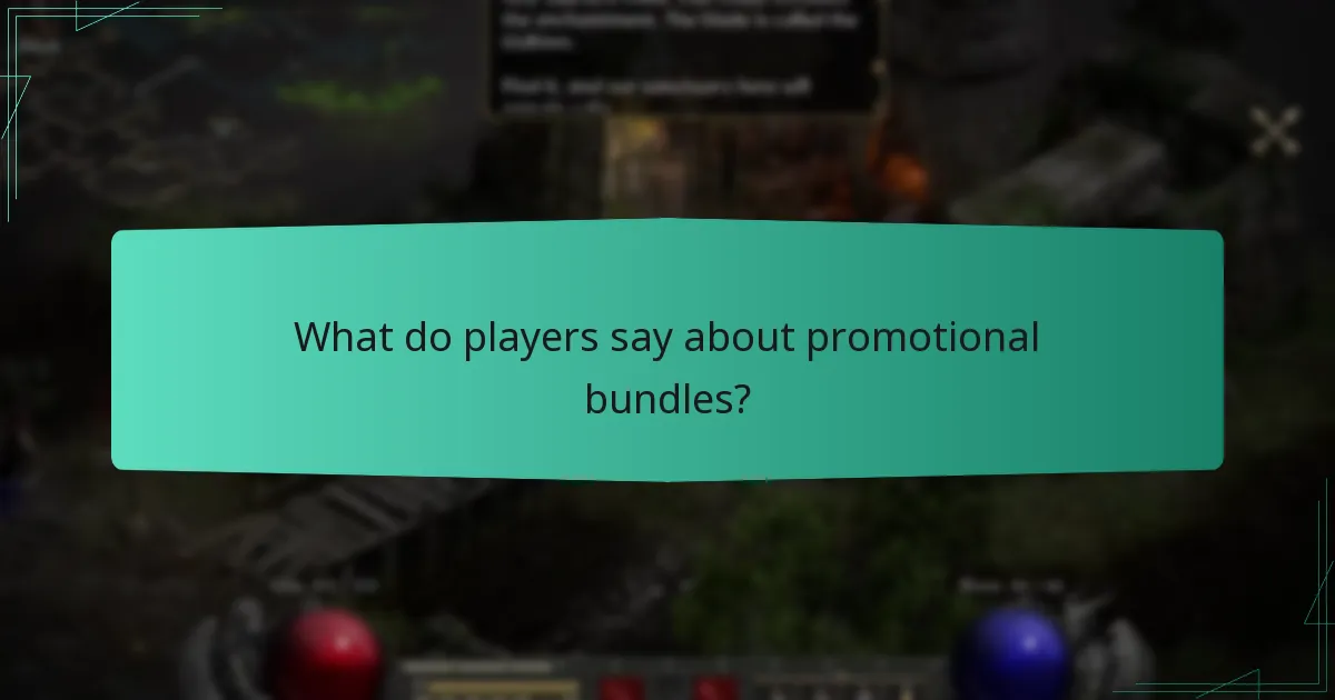 What do players say about promotional bundles?