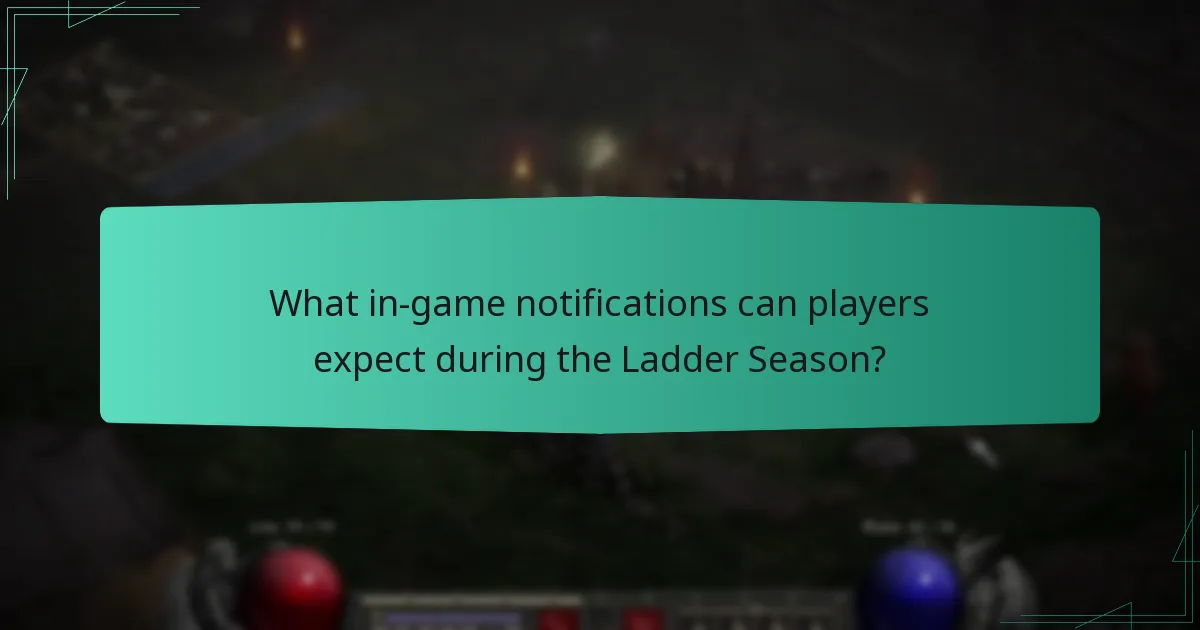 What in-game notifications can players expect during the Ladder Season?