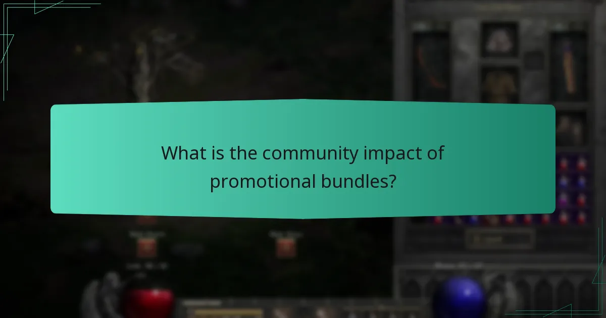 What is the community impact of promotional bundles?