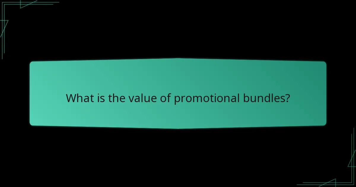 What are the pricing details for promotional bundles?